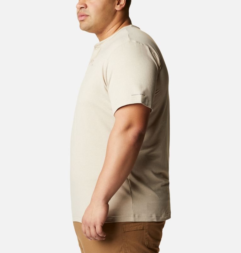 Men's Columbia Tech Trail Short Sleeve Henley T Shirts Beige | Plus Size CA-J1C5A